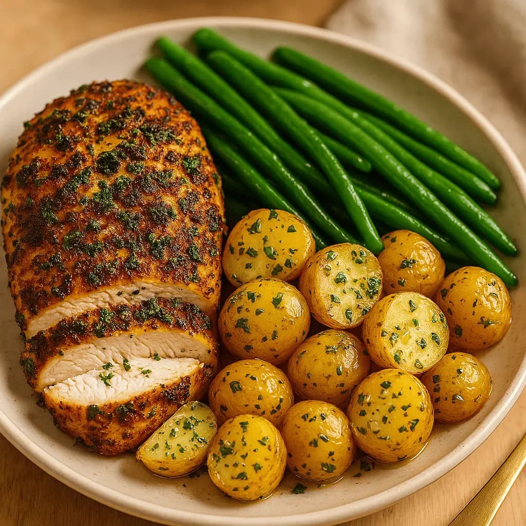 Herb-Crusted Chicken Dish