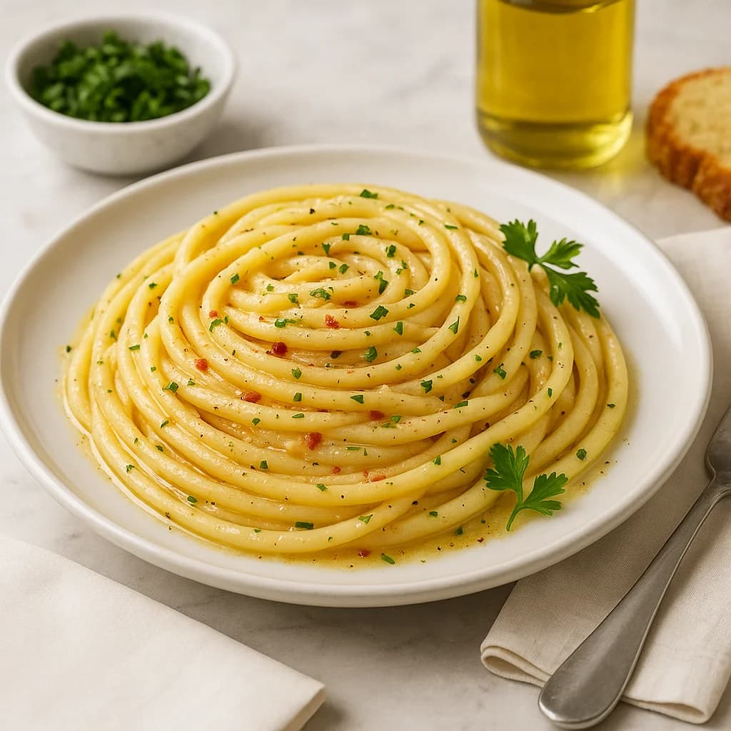 Garlic Butter Bucatini Dish