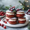 Red Velvet Wreath Whoopie Pies Winter Berries Cream
